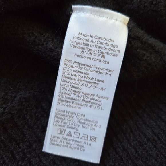 J Crew Sweater Women Large Black Merino Wool Cozy Relaxed Fit Classic Cowl Neck - Picture 5 of 9